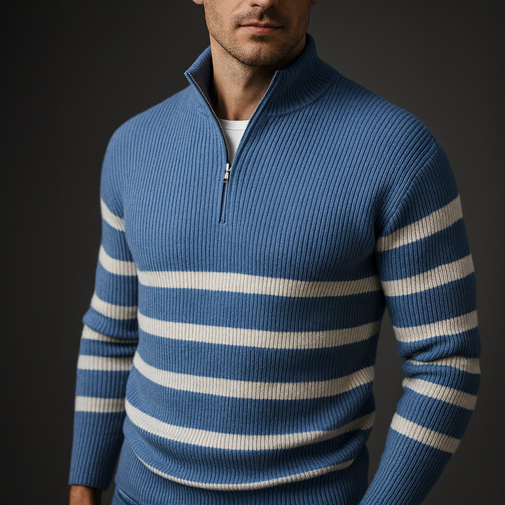 Rivon Stripe Half-Zip Sweater