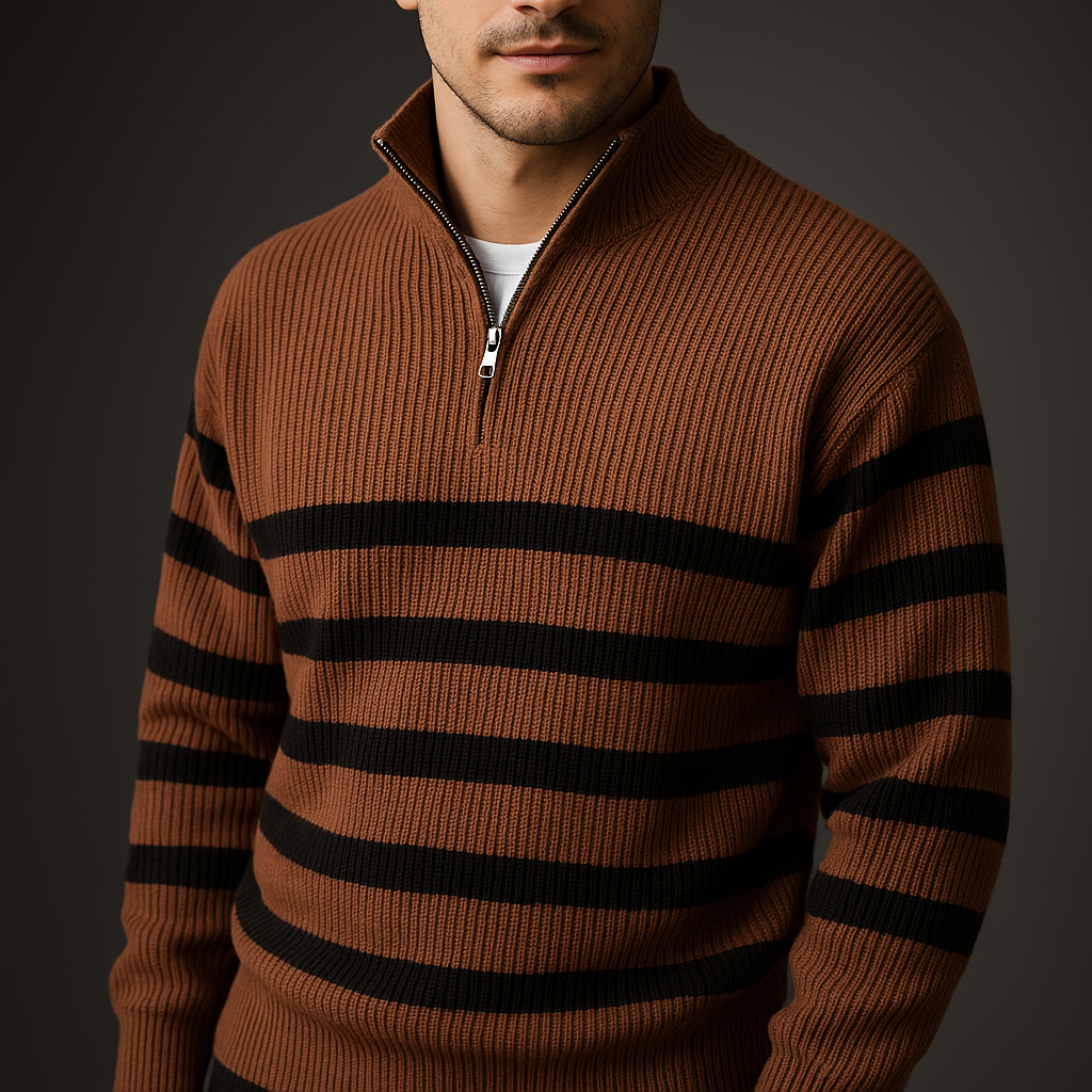 Rivon Stripe Half-Zip Sweater