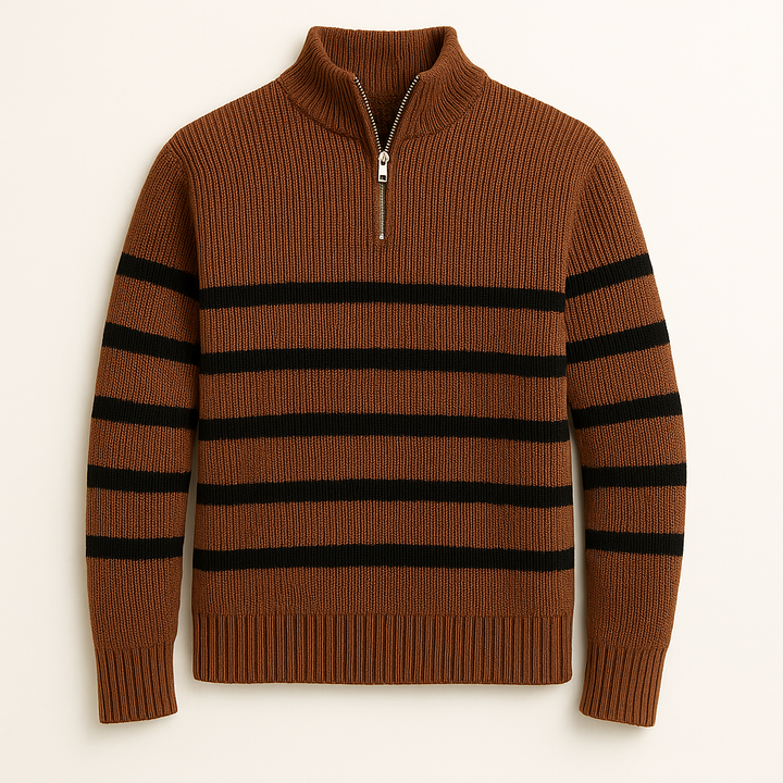 Rivon Stripe Half-Zip Sweater