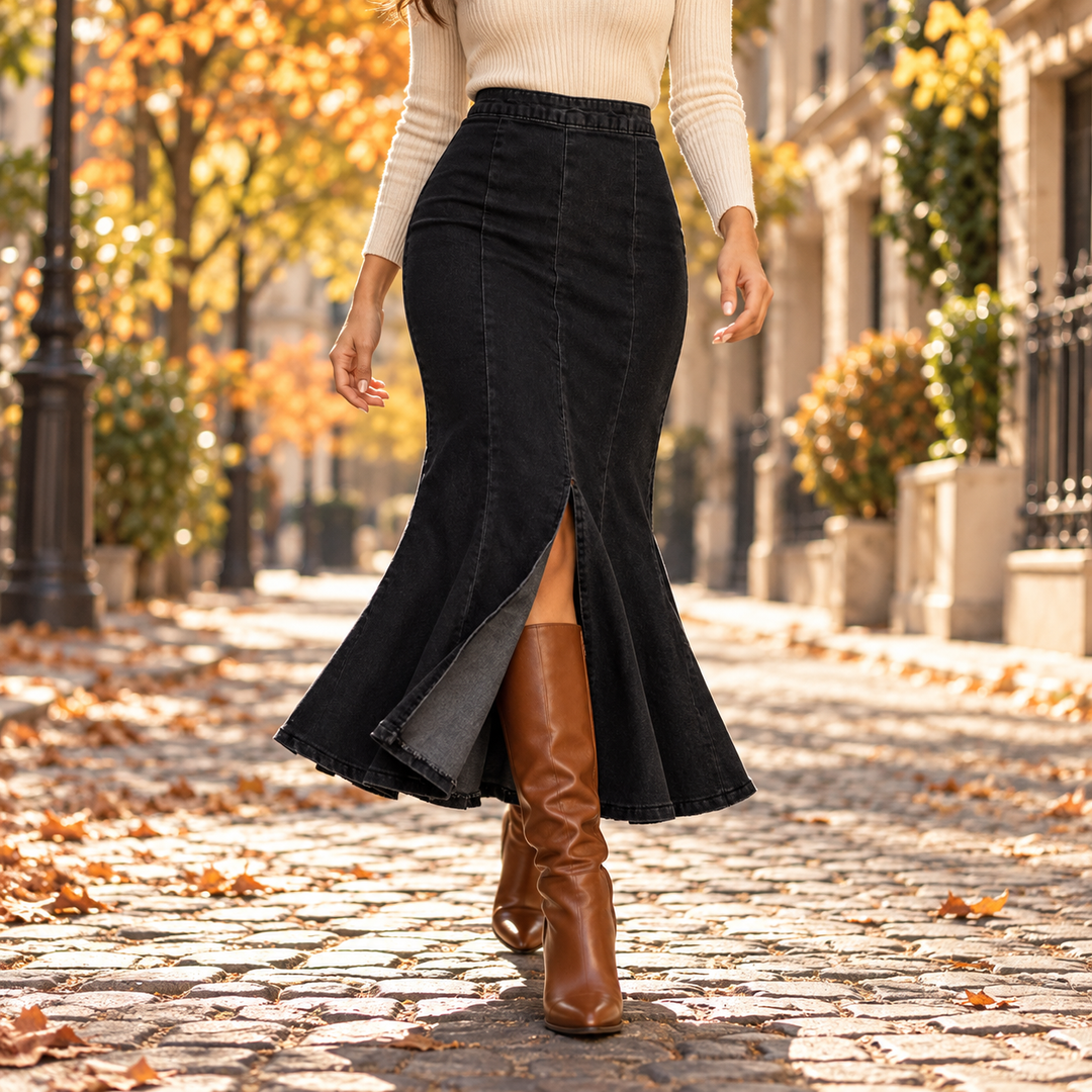 Ondina Denim Midi Skirt