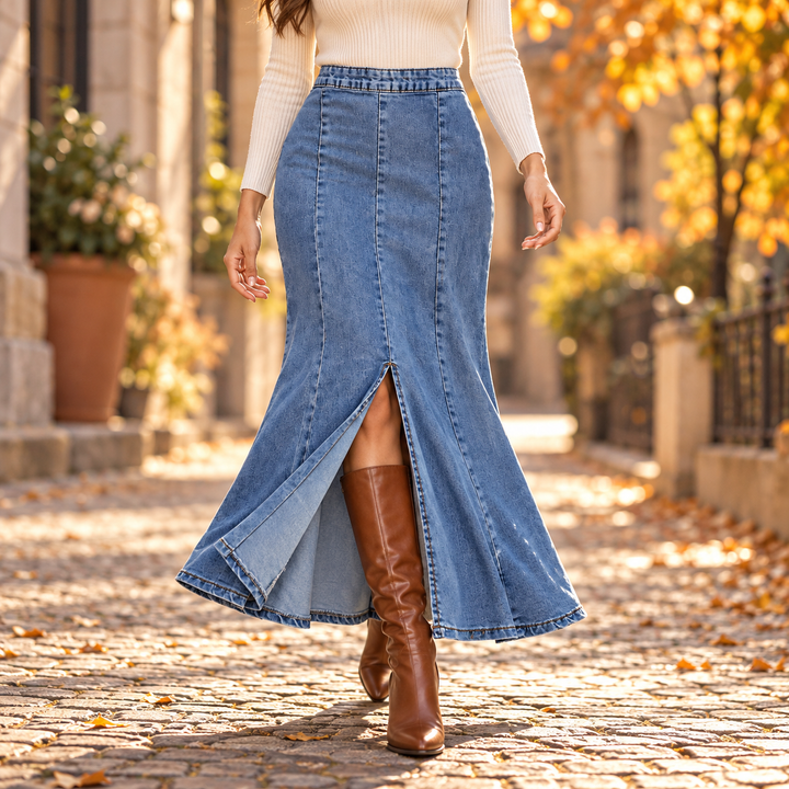 Ondina Denim Midi Skirt