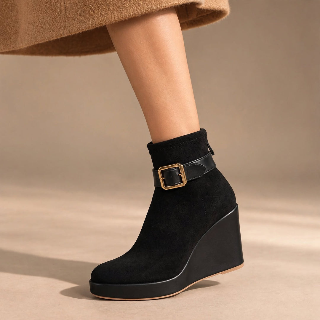 Estelle Suede Wedge Boots