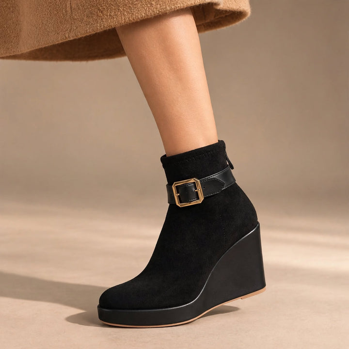 Estelle Suede Wedge Boots
