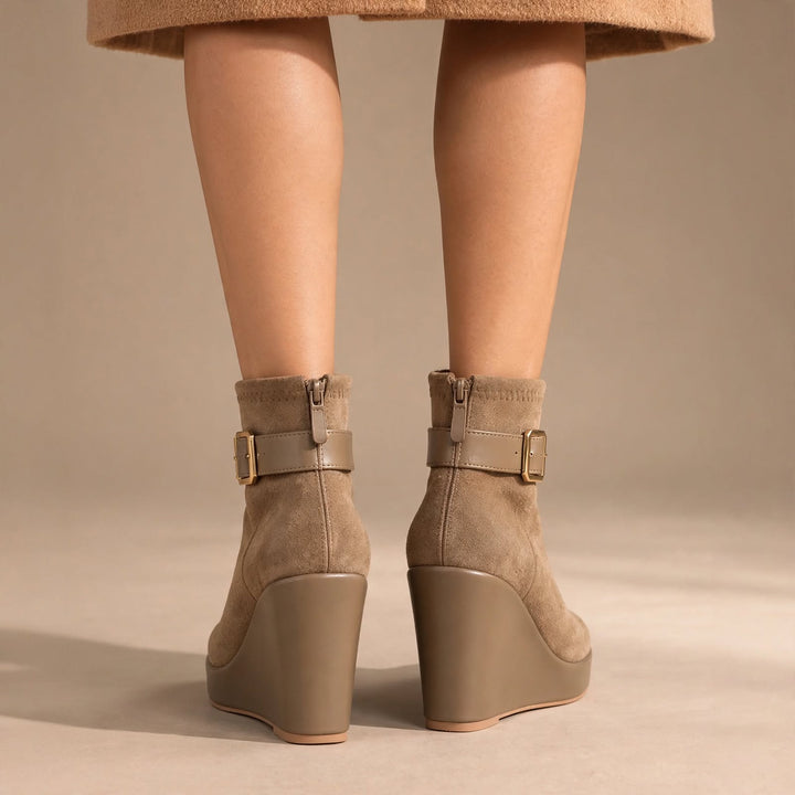 Estelle Suede Wedge Boots