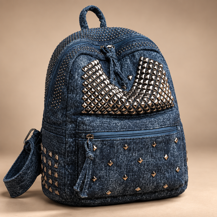 Petra Studded Denim Backpack