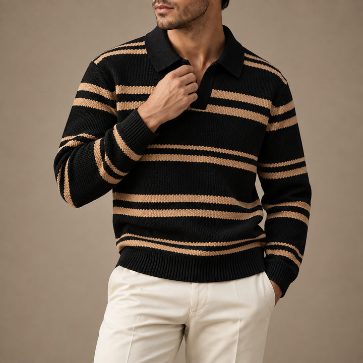 Windsor Striped Knit Polo