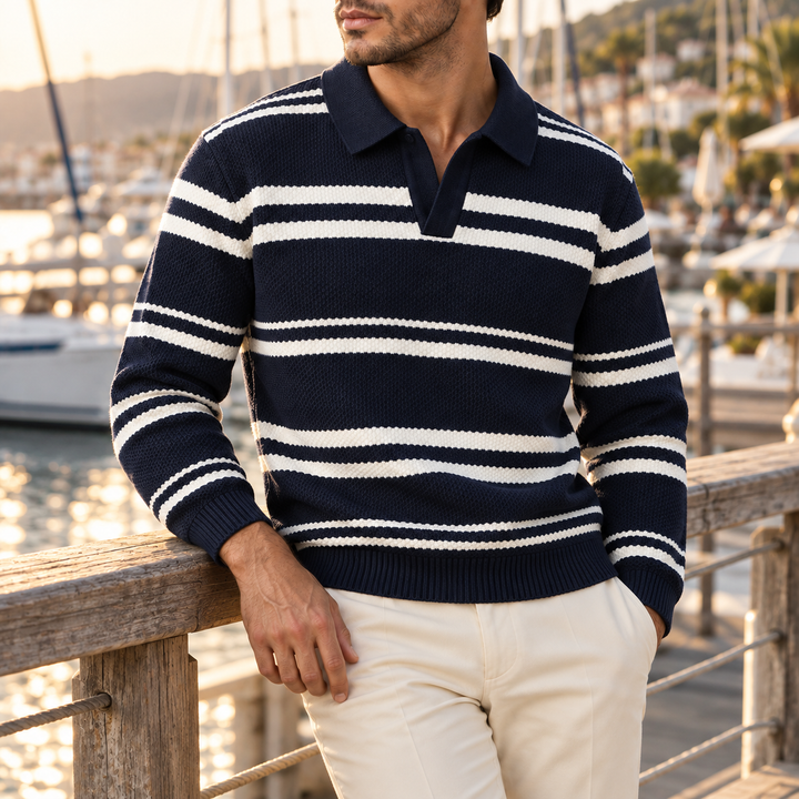 Windsor Striped Knit Polo
