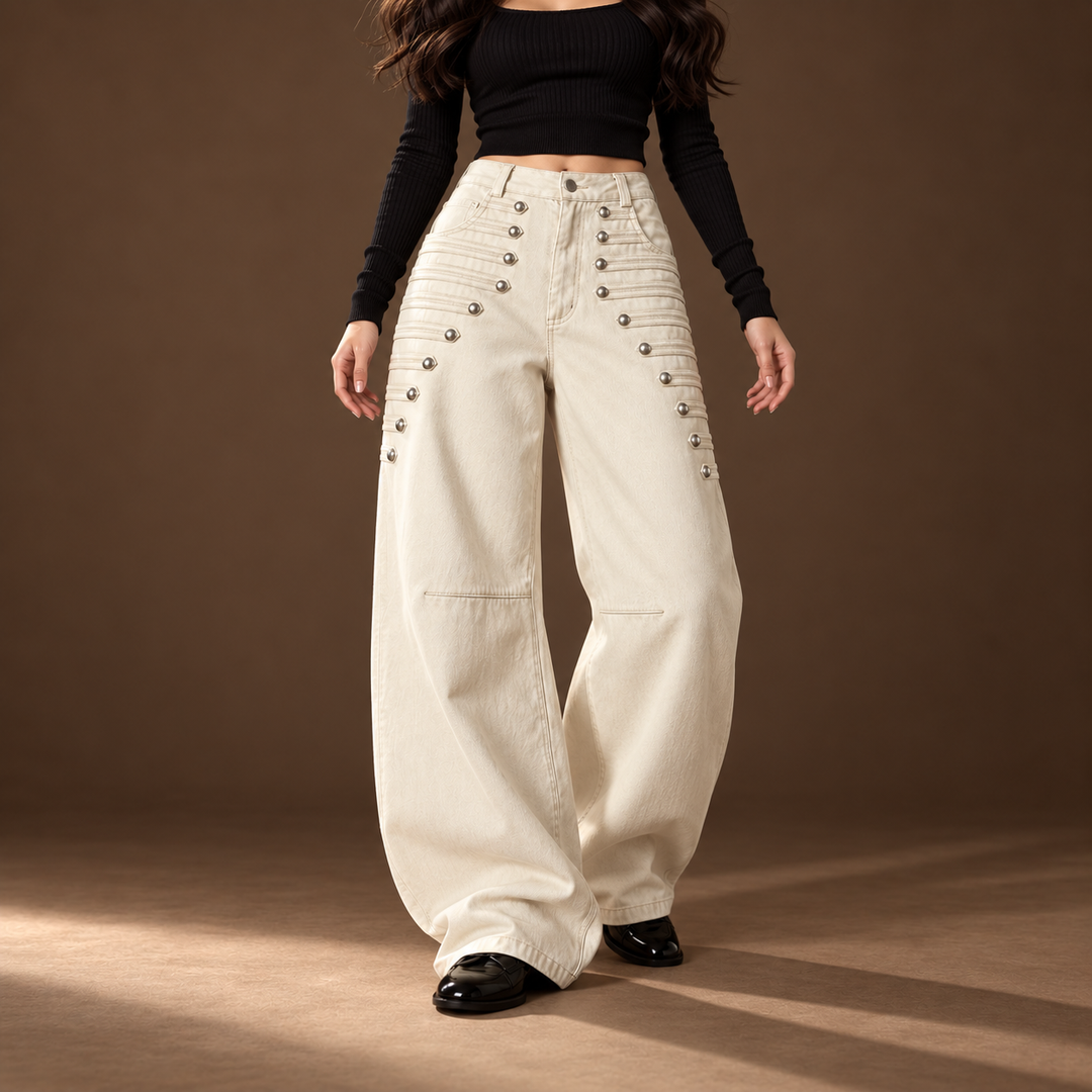 Isotta Studded Barrel Jeans
