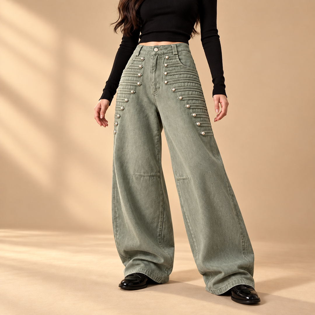 Isotta Studded Barrel Jeans