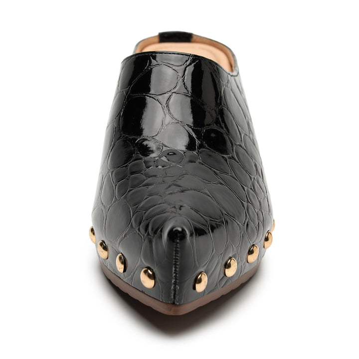 Ines Croc-Embossed Clog Mules