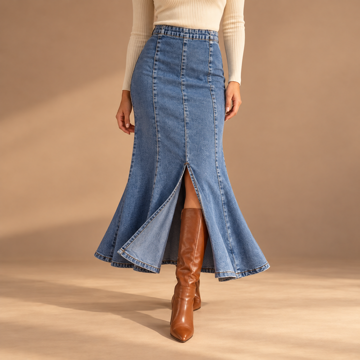 Ondina Denim Midi Skirt