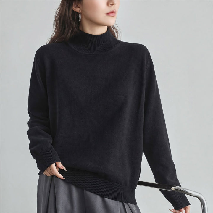 Neve Cotton Mock-Neck Sweater