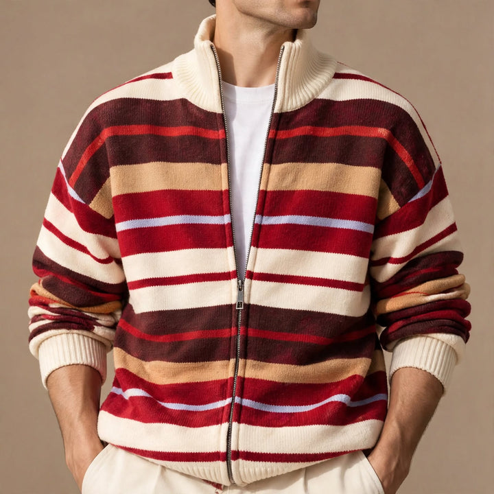 Fletcher Striped Zip Cardigan