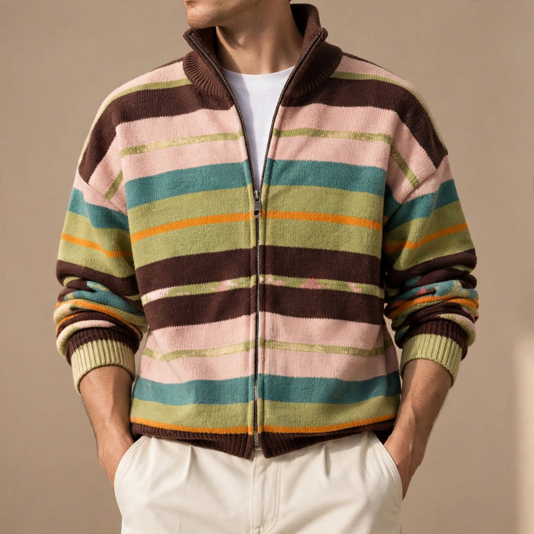 Fletcher Striped Zip Cardigan