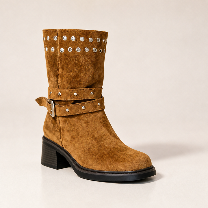 Darien Western Mid-Calf Boots — Khaki