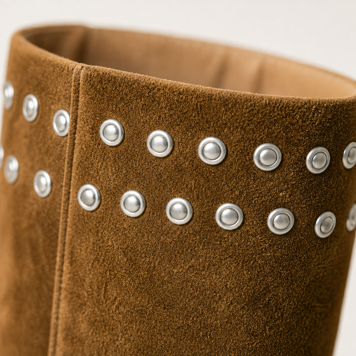 Rich brown boots showcasing suede finish