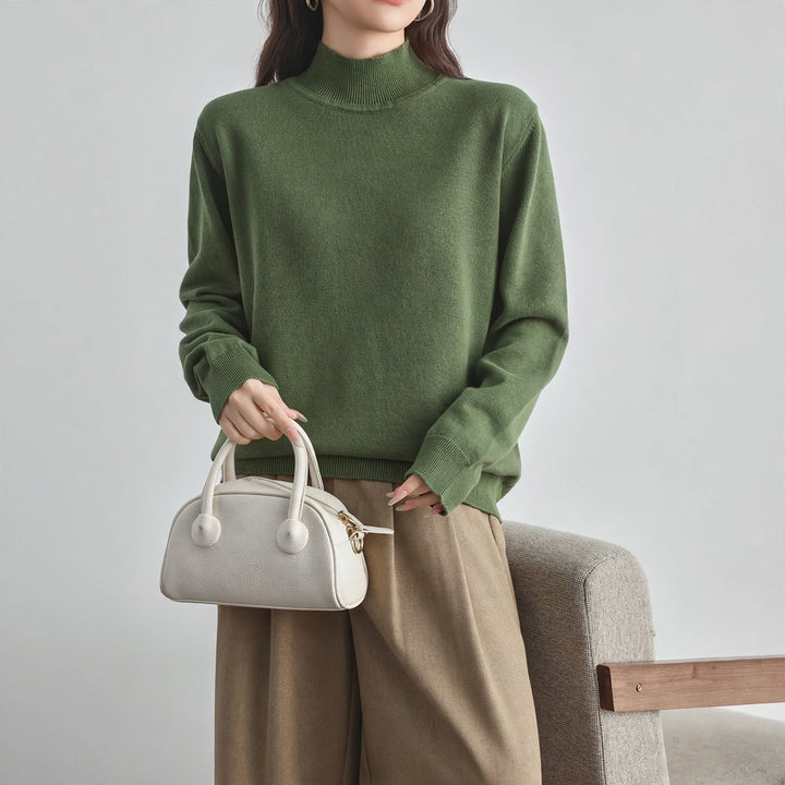 Neve Cotton Mock-Neck Sweater